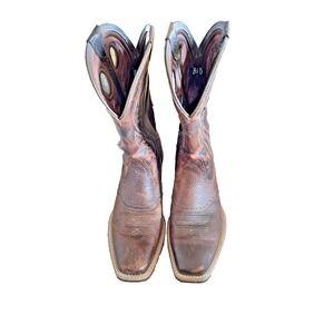 Ariat Heritage Roughstock Square Toe Brown Mens Sz 8.5 D Cowboy BOOTS 10023133